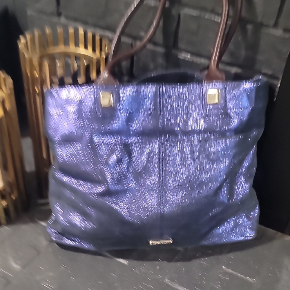 Corso Como Metallic Purple and Brown Tote - Picture 4 of 8